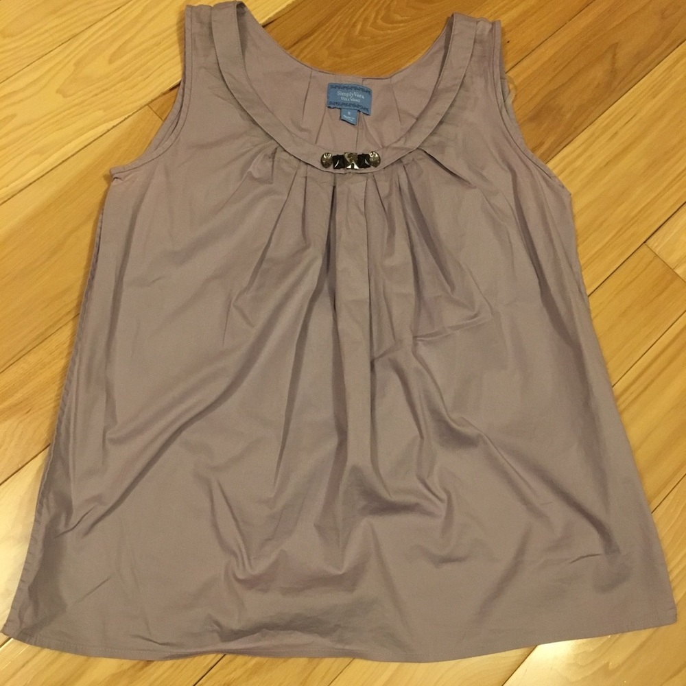 Simply Vera dusty purple tank with tulle and gems
